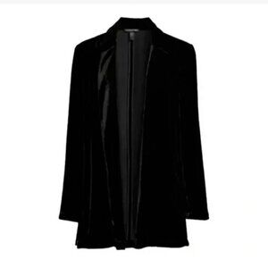 Eileen Fisher Womens Black Open Face Jacket Blazer‎ Velvet Women's Size Large